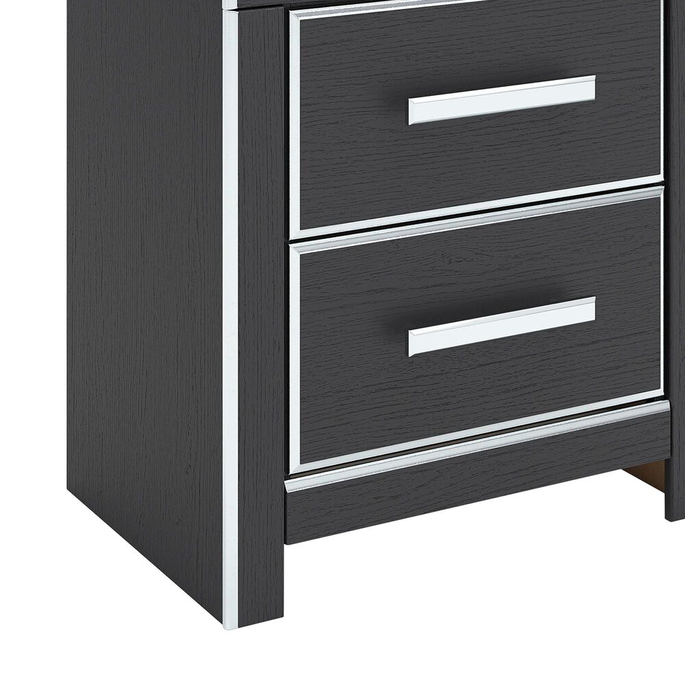 Ashley Zuraleus Queen Upholstered Panel Bed with Two Nightstands in Matte Black, , large
