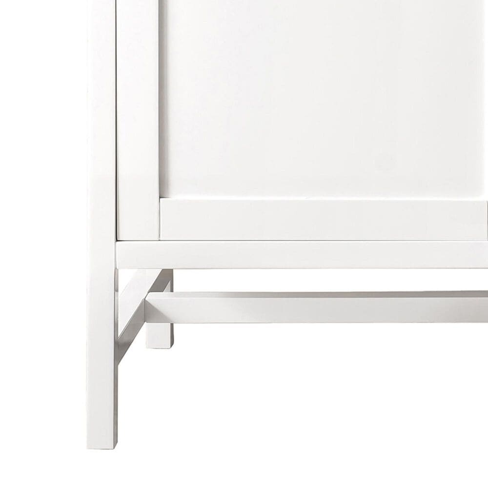 James Martin Vanities Addison 60&quot; Double Bathroom Vanity in Glossy White with 3 cm Ethereal Noctis Quartz Top and Rectangular Sinks, , large