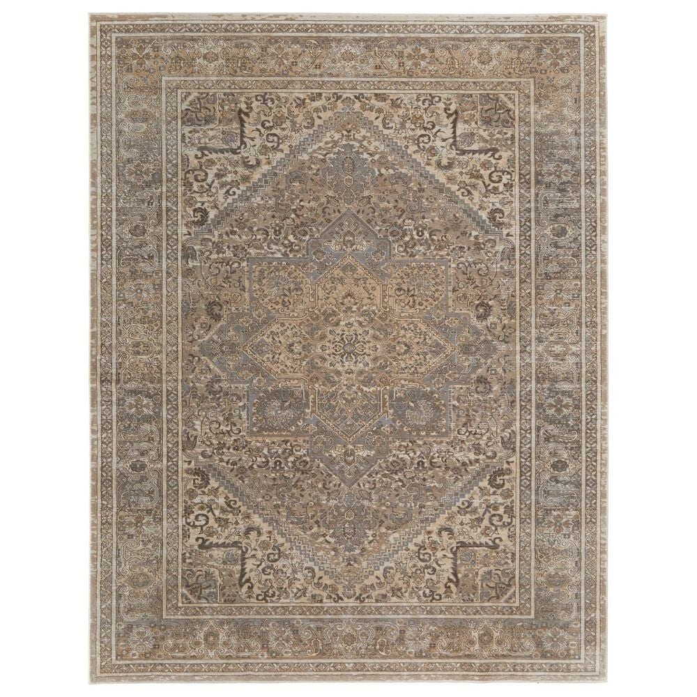 Feizy Celene 39KXF 3"9" x 5"7" Beige and Gray Area Rug, , large