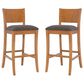 Linon Home Decor Talabis Bar Stool with Grey Cushion in Brown (Set of 2), , large