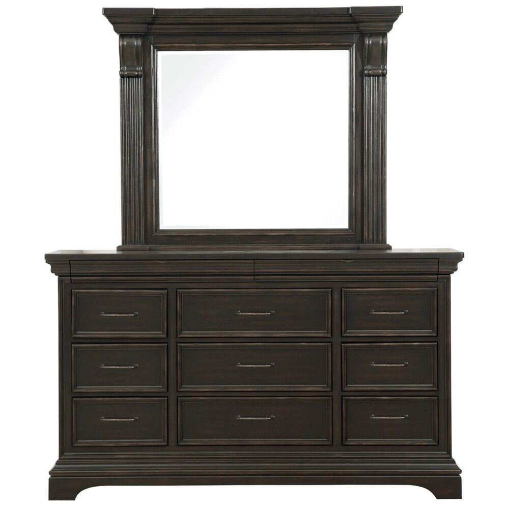 Nicolette Home Caldwell Dresser and Mirror in Dark Expresso, , large