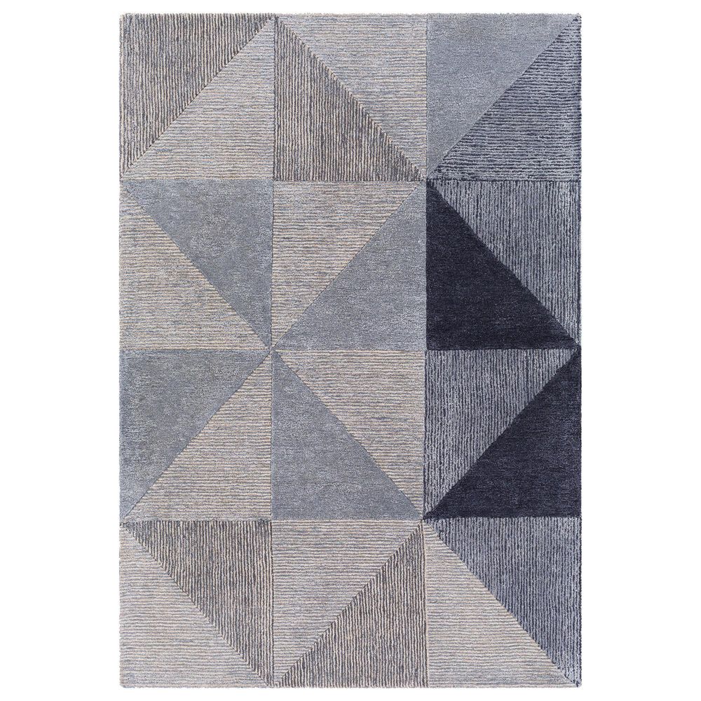 Surya Glasgow 8" x 10" Gray, Navy and Pale Blue Area Rug, , large