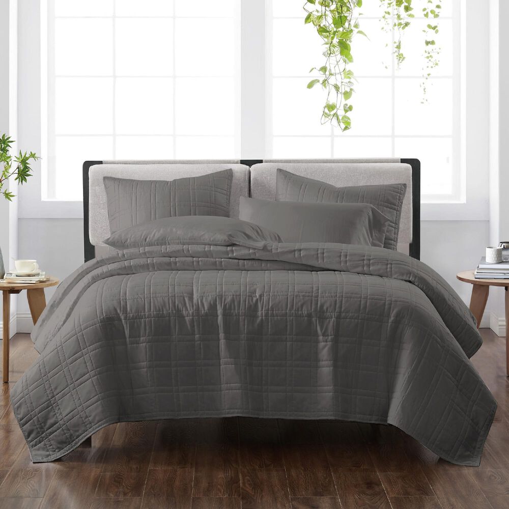 Pem America Cannon Solid 2-Piece Twin/Twin XL Quilt Set in Grey, , large
