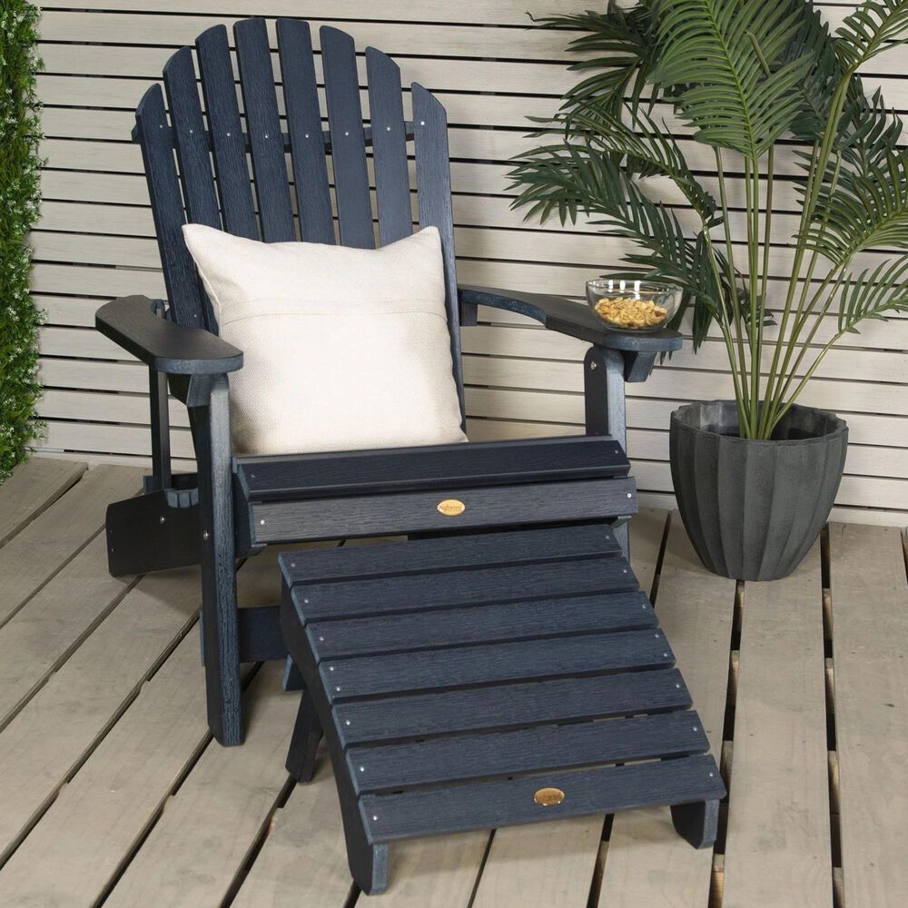 Highwood USA Hamilton Adirondack Chair & Ottoman in Federal Blue, , large