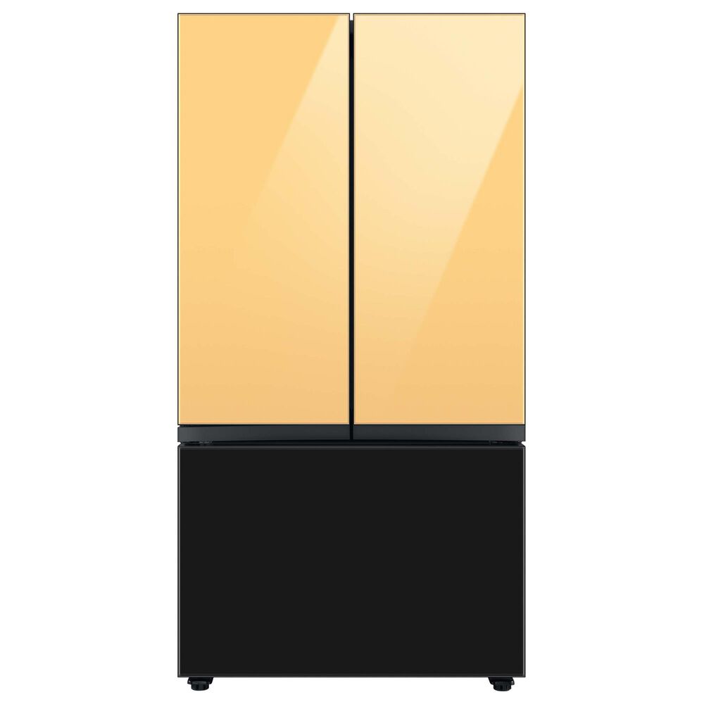 Samsung Bespoke 3-Door French Door Refrigerator Top Panel in Sunrise Yellow Glass, , large
