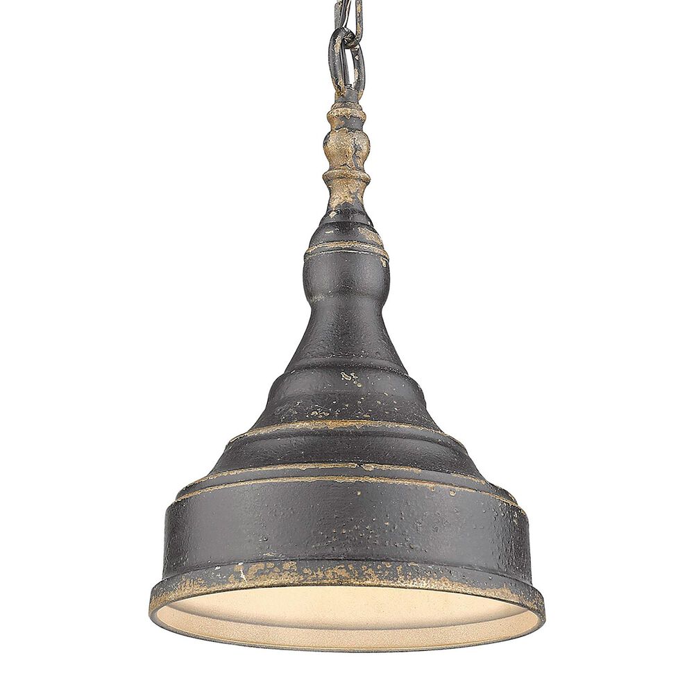 Golden Lighting Keating 1-Light Pendant in Antique Black Iron, , large