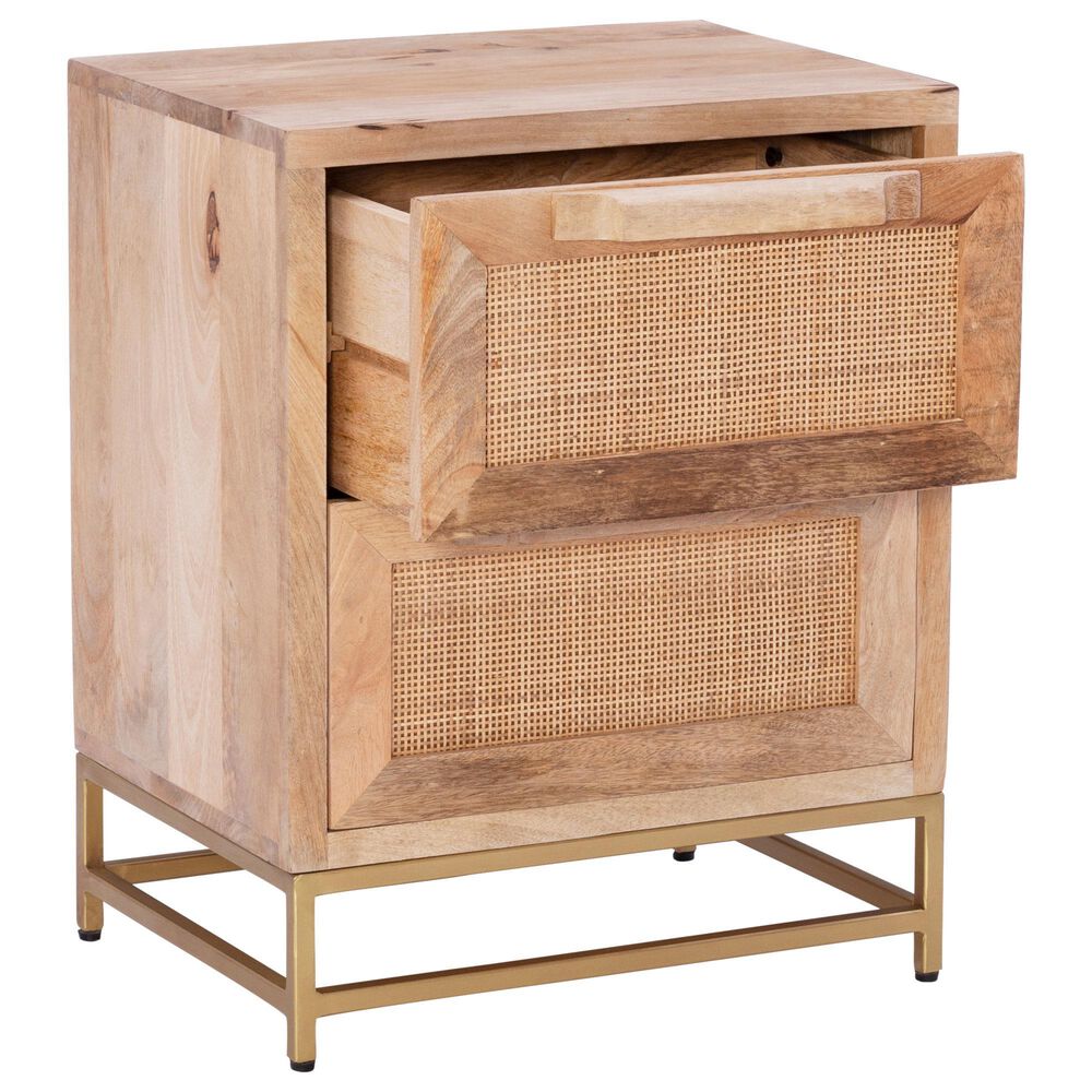 Linon Home Decor Janie 2-Drawer Cabinet in Natural and Gold, , large