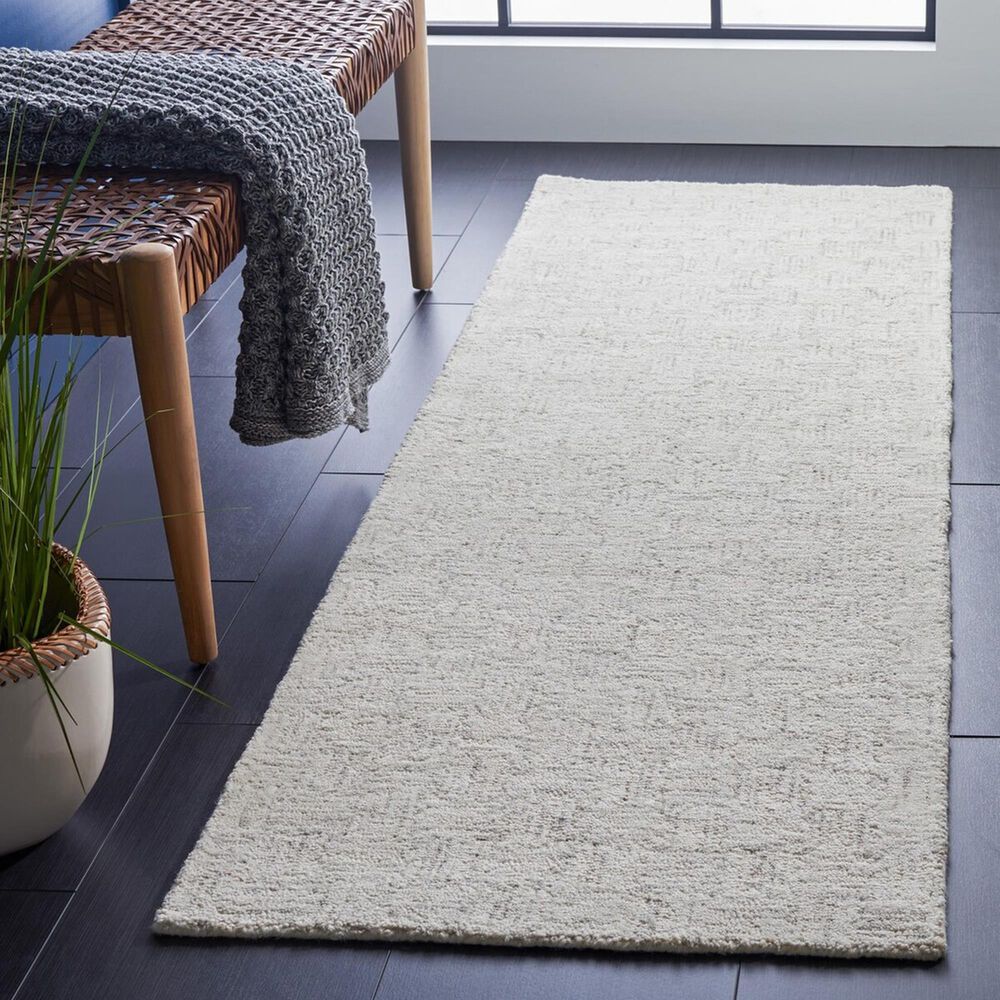 Safavieh Micro-Loop 2&#39;3&quot; x 7&#39; Light Grey and Ivory Runner, , large