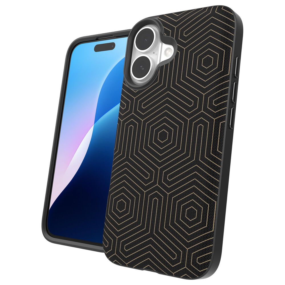 Zagg London Snap MagSafe Case for Apple iPhone 16 in Black Hexagon, , large