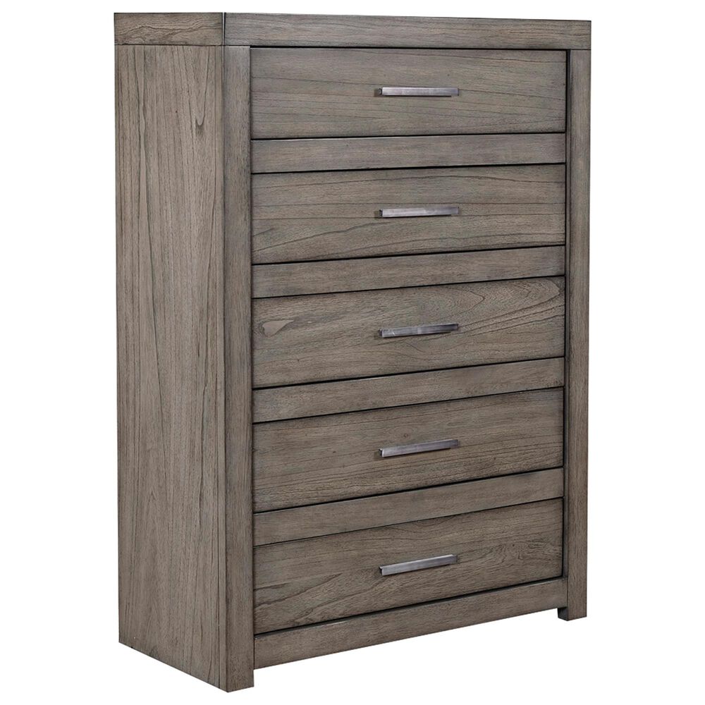 Riva Ridge Modern Loft 5-Drawer Chest in Greystone, , large