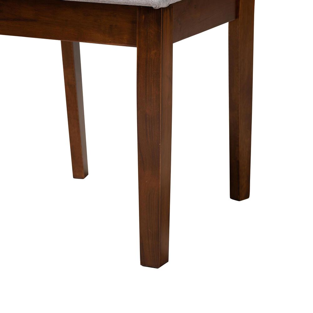 Baxton Studio Florencia Side Chair with Grey Cushion in Walnut Brown (Set of 2), , large