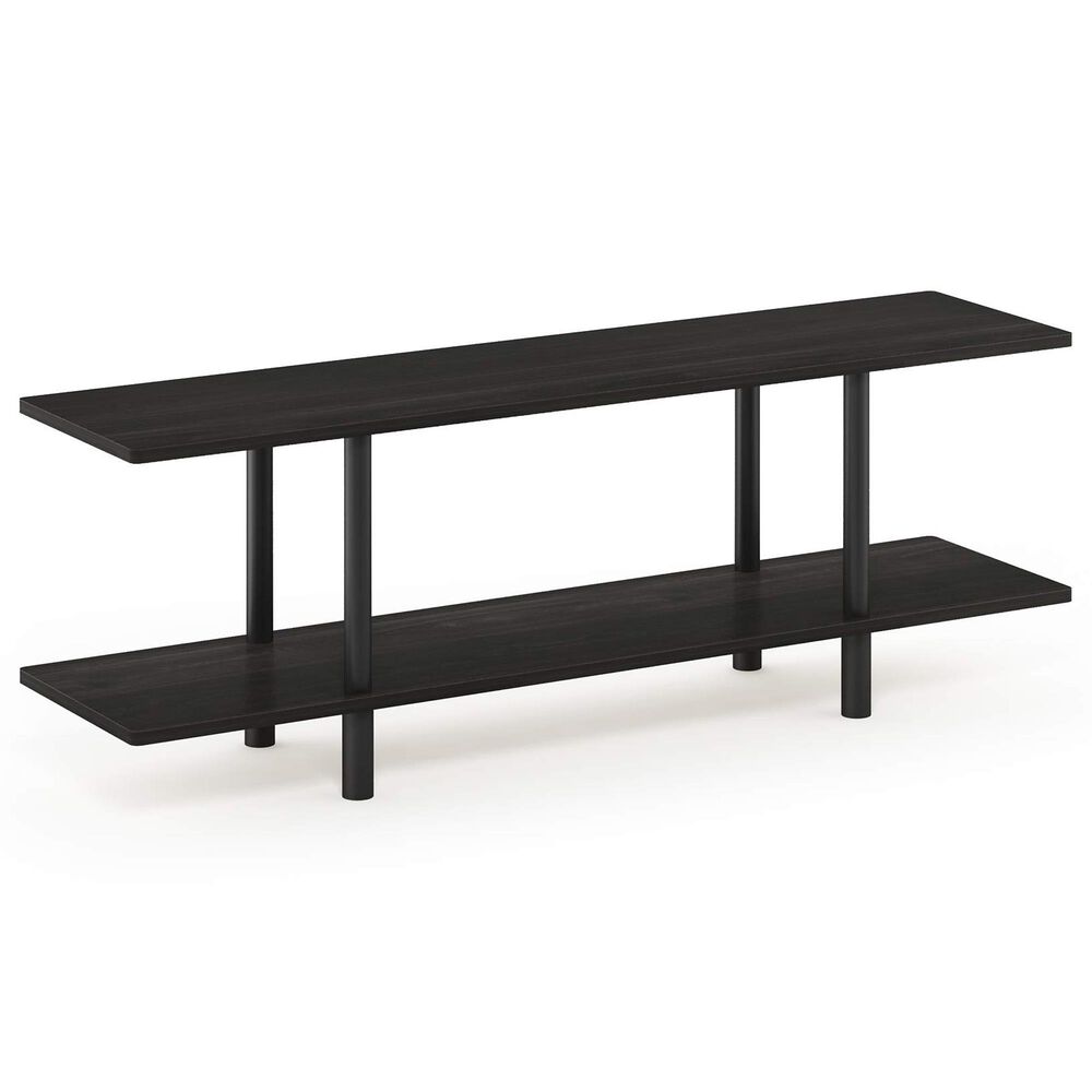 HOMLUX Turn-N-Tube 2-Tier Wide Display Shelf in Espresso and Black, , large