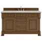 James Martin Vanities Brookfield 60" Single Bathroom Vanity in Honey Oak with 3 cm Victorian Silver Quartz Top and Rectangular Sink, , large