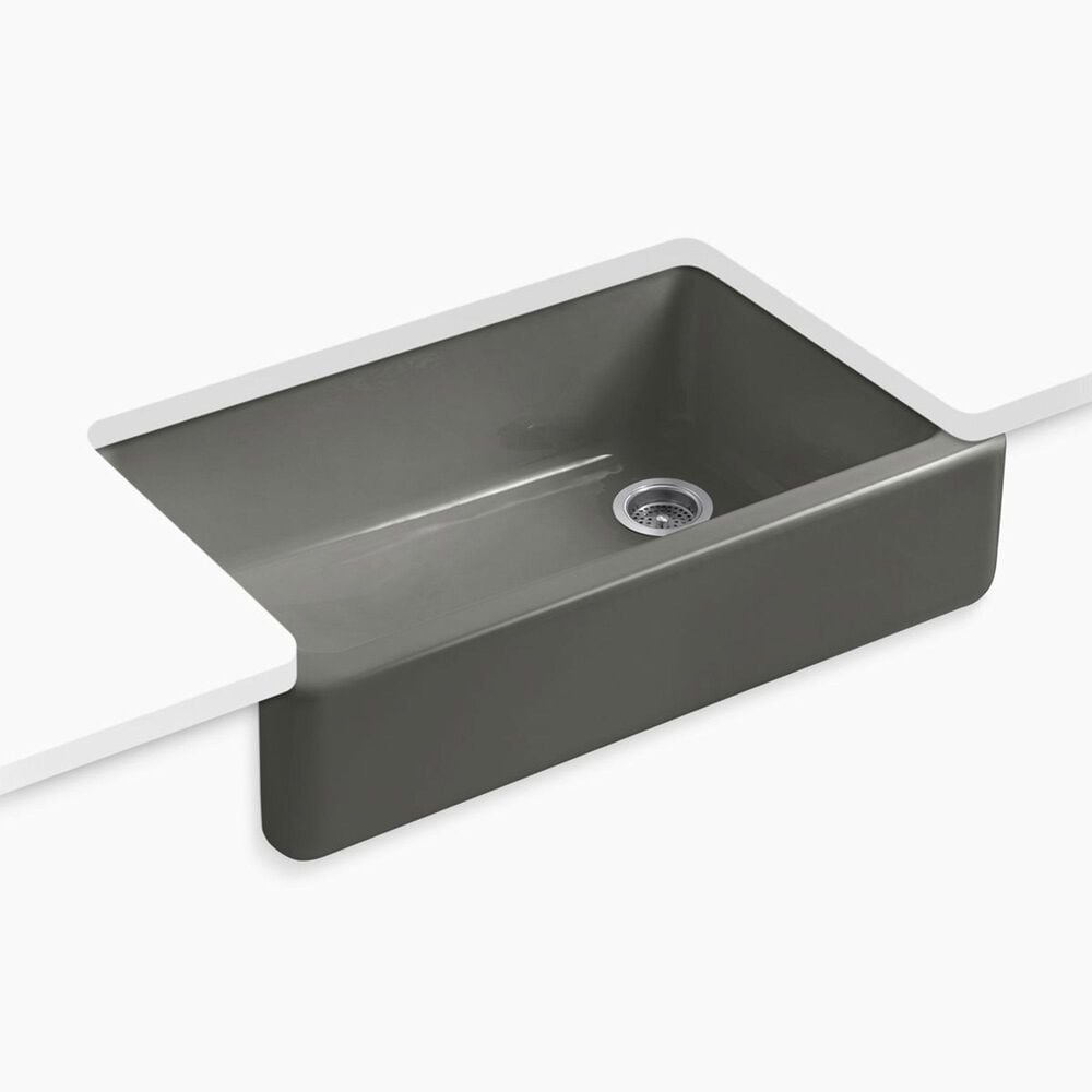 Kohler Whitehaven 35.75" Single Bowl Farmhouse Kitchen Sink in Thunder Grey, , large