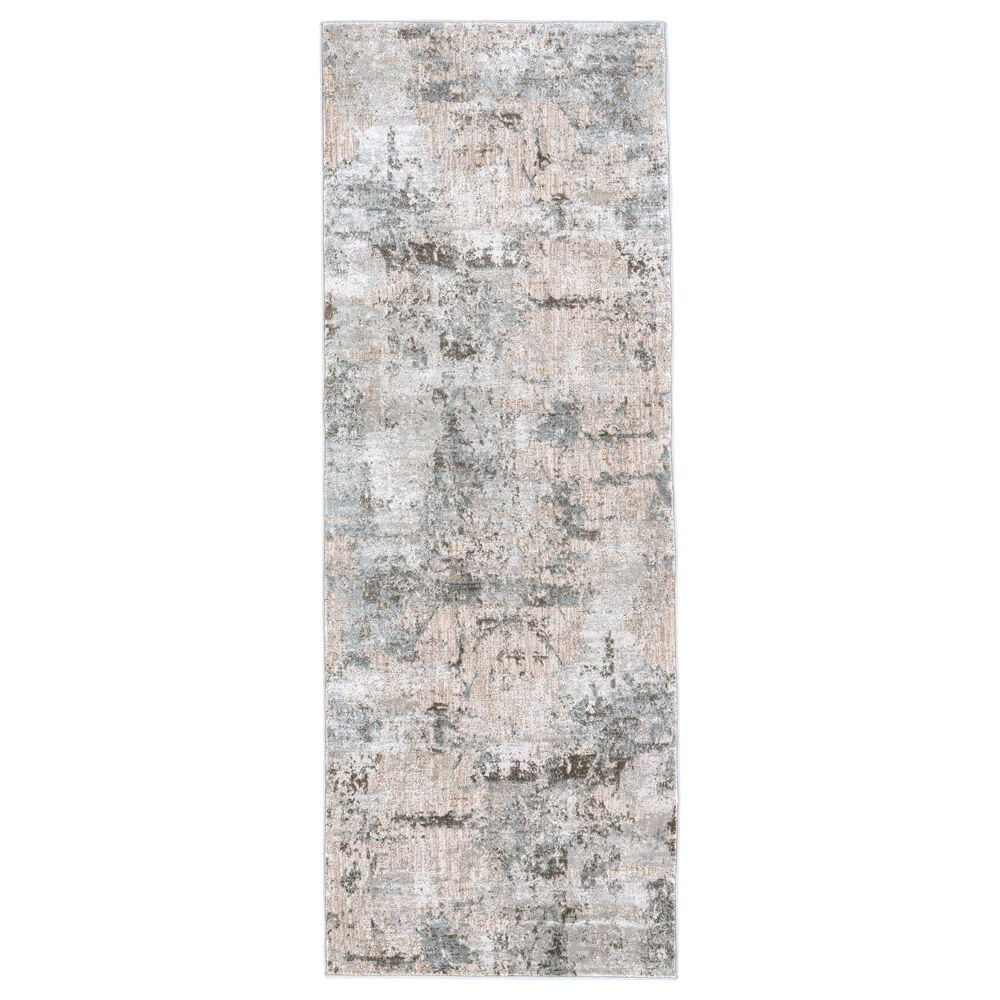 Surya Brunswick 2"7" x 7"3" Sage, Gray, White, Blue and Brown Runner, , large
