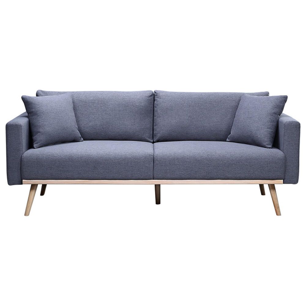 HOMLUX 75" Stationary Sofa with USB Ports in Dark Gray, , large