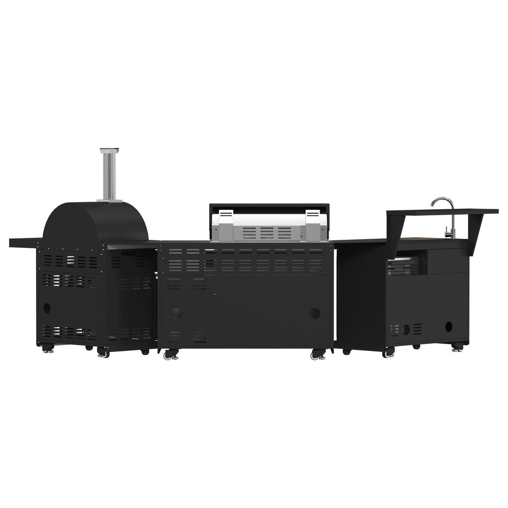 Forno All'Aperto 3-Piece Outdoor Kitchen Grill Set with Bar and Beverage Center in Black, , large