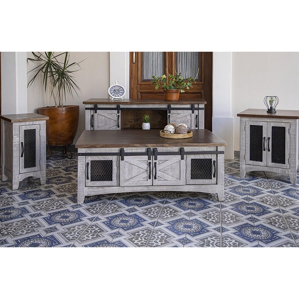 Fallridge Pueblo End Table in Light Gray, , large