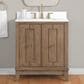 37B Kinsale 30" Single Bathroom Vanity Cabinet in Walnut Drift with White Composite Stone Top and Backsplash, , large
