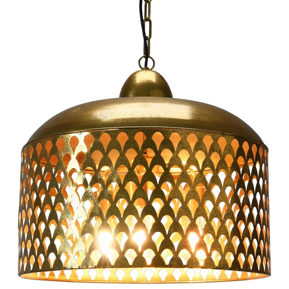 Creative Coop Stella 3-Light Pendant in Brushed Gold, , large
