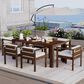 Hearth and Haven 7-Piece Outdoor Dining Set with Beige Cushions in Mocha, , large