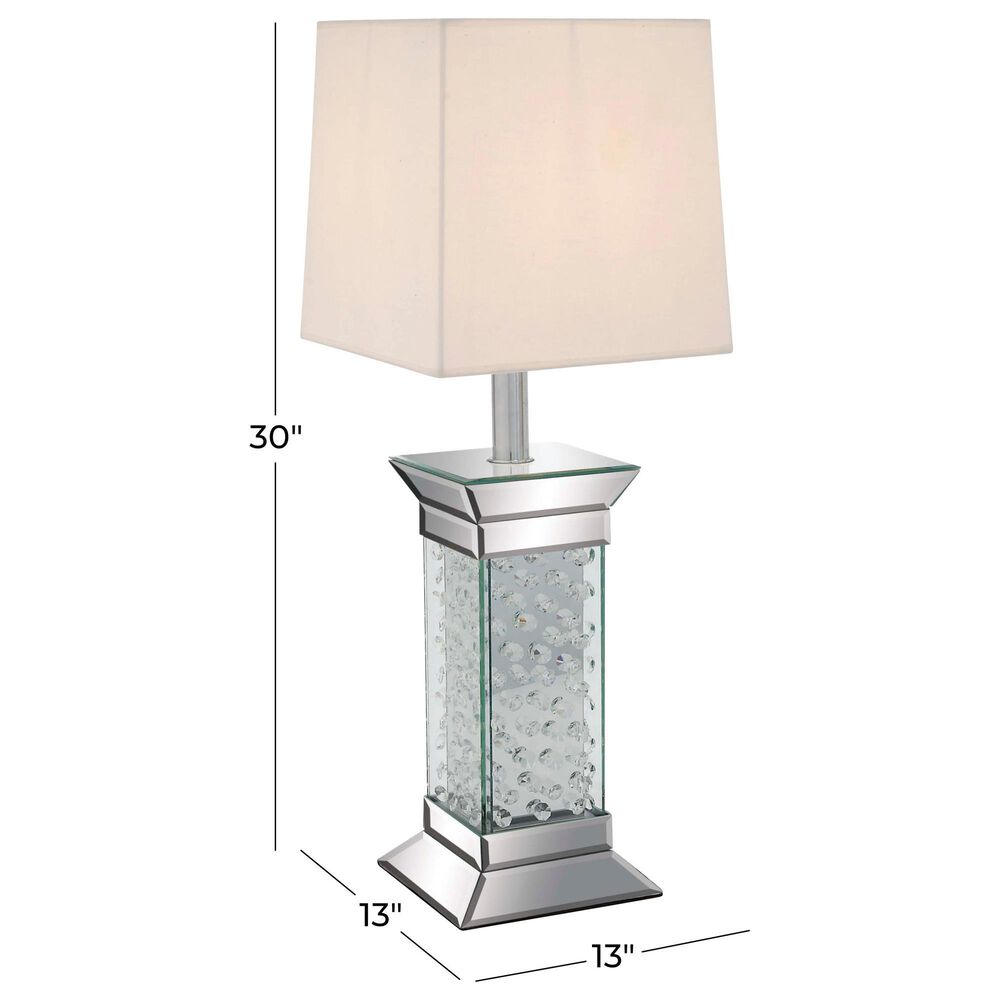 Maple and Jade Glam Table Lamp with Square Shade in Silver, , large