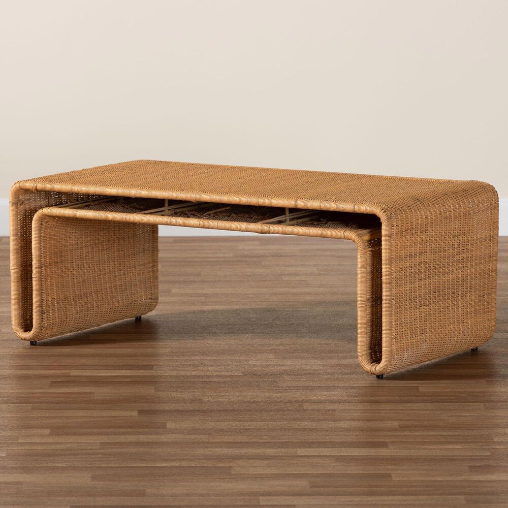 Baxton Studio Nevada Coffee Table in Light Honey, , large