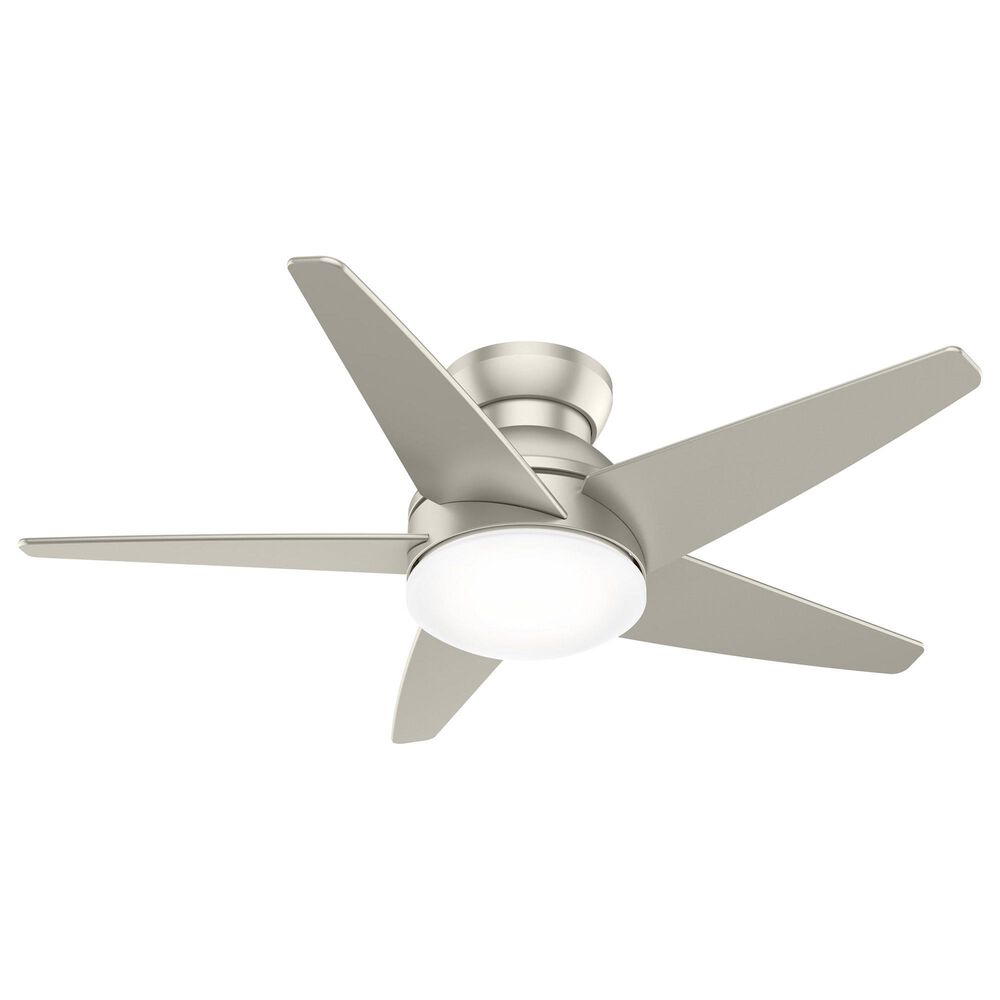 Hunter Isotope Low Profile 44" Ceiling Fan with LED Light in Matte Nickel, , large