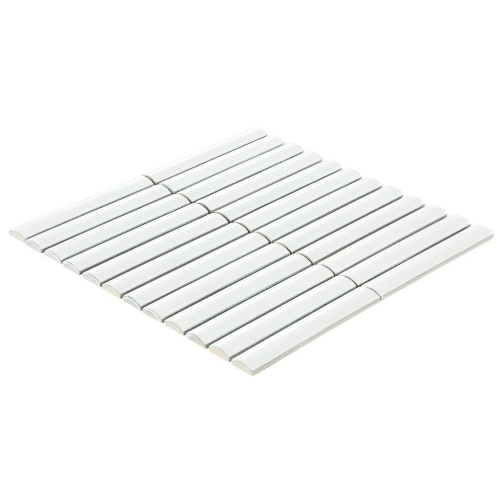 Dal-Tile Artefino Vintage Fossil 2" x 6" Fish Scale on 12" x 13" Porcelain Mosaic Sheet, , large