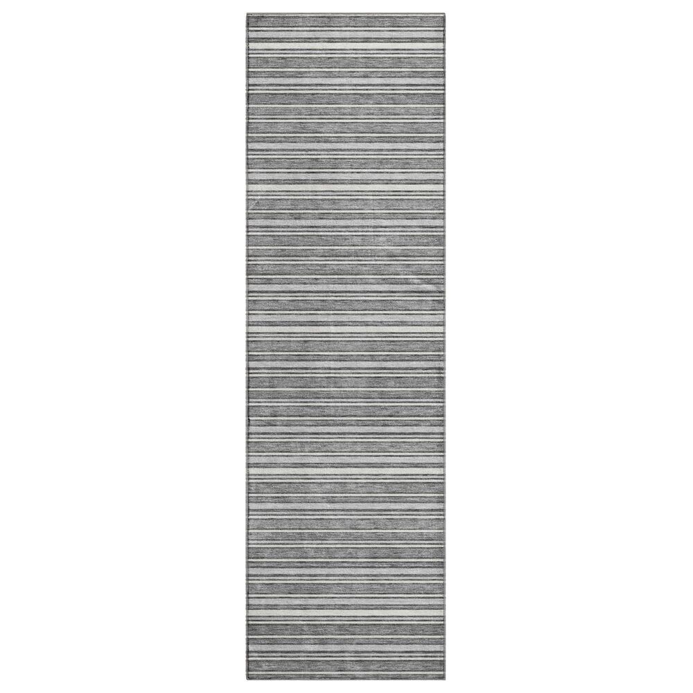 Dalyn Rug Company Soft Essentials Striped Gray 2"3" x 7"6" Indoor/Outdoor Runner, , large