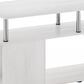 HOMLUX 47.2" Utility Design TV Stand with Open Storage Bookshelf in White Oak and Stainless Steel, , large