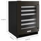 KitchenAid 24" Undercounter Wine Cellar with Left Hinge, Metal-Front Racks in Black Stainless Steel, , large