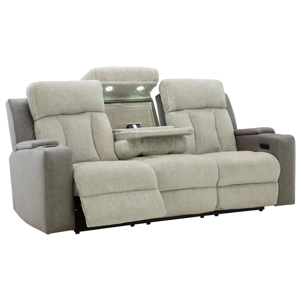Ashley WhipLash Power Reclining Sofa in Sisal, , large