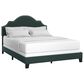 Richlands Furniture Cynthia Queen Panel Bed with Green Upholstery in Black, , large