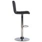 Parkerville Furniture Line Quilted Back Adjustable Swivel Bar Stool in Chrome and Black, , large