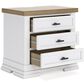 Ashley Ashbryn Nightstand in White and Natural with USB Ports, , large
