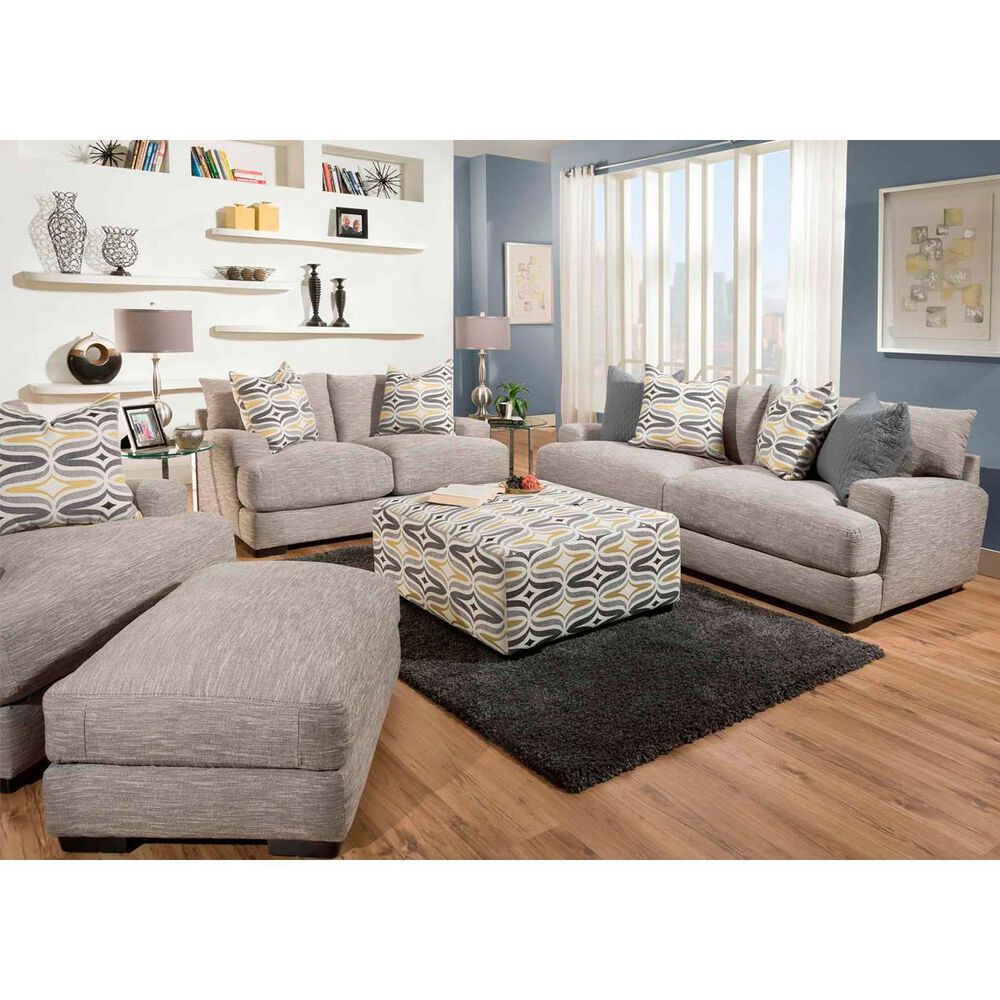 Moore Furniture Barton Ottoman in Fog, , large