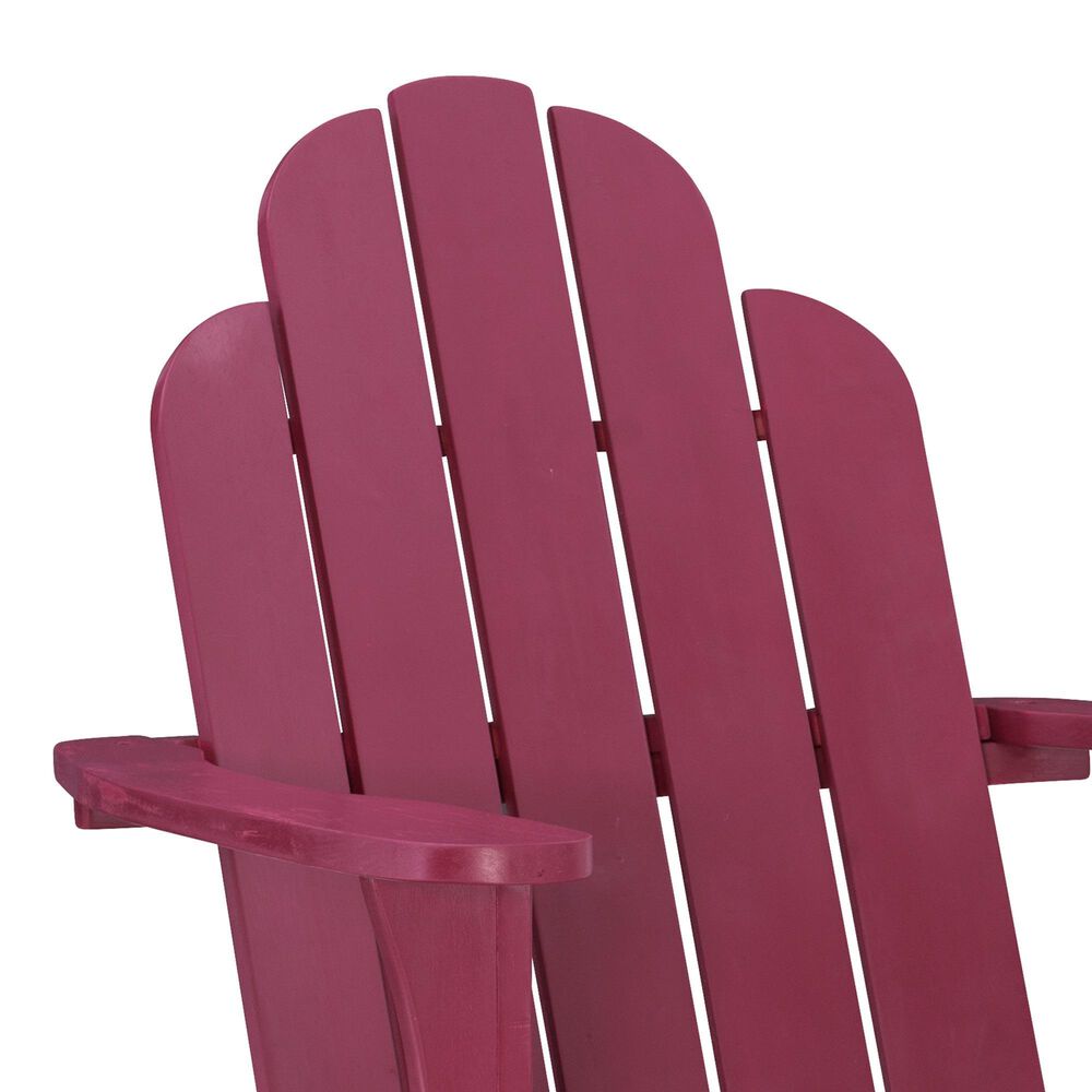 Linon Home Decor Adirondack Patio Chair in Red, , large