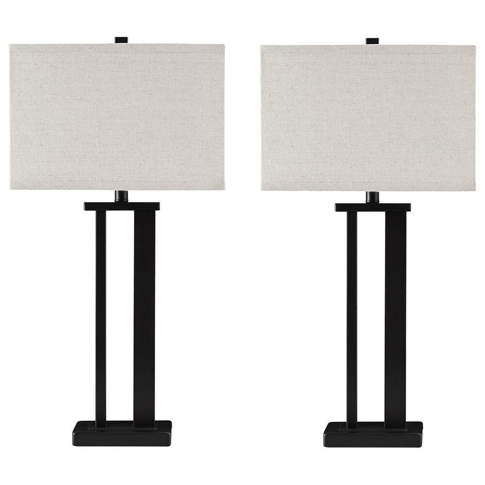 Signature Design by Ashley Sofa in Slate and a Pair of Lamps Set, , large