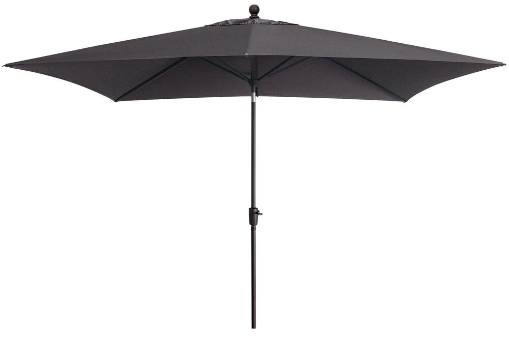 Garden Party 6.5" x 10" Carbon Market Umbrella in Black Frame with Stand, , large