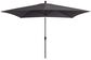Garden Party 6.5" x 10" Carbon Market Umbrella in Black Frame with Stand, , large
