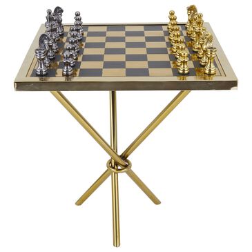 Maple and Jade 25" x 22" Chess Game Set in Gold and Black, , large