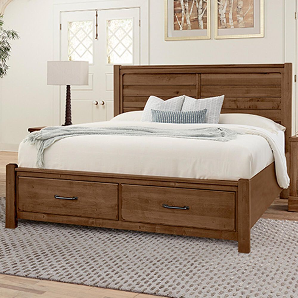 Viceray Collections Cool Rustic Queen Storage Bed in Amber, , large