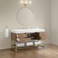 37B Mauri 60" Single Bathroom Vanity with Metal Base in Walnut Drift with High-Profile 4" White Composite Stone Top, , large