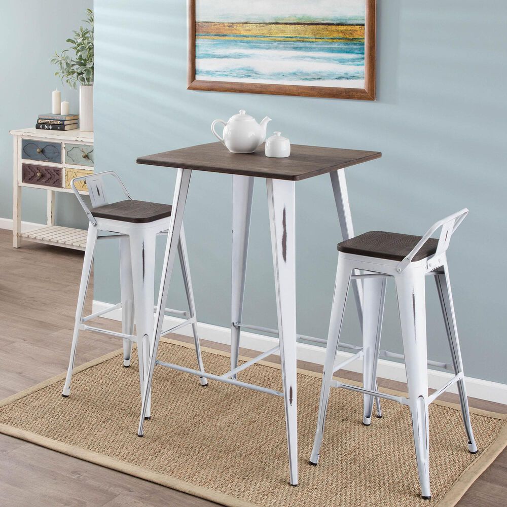 Lumisource Oregon Pub Table in Espresso and Vintage White, , large