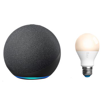 Amazon Echo 4th Gen in Charcoal + Ring A19 Smart Bulb, , large