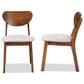 Baxton Studio Damara Side Chair with Grey Cushion in Walnut Brown (Set of 2), , large