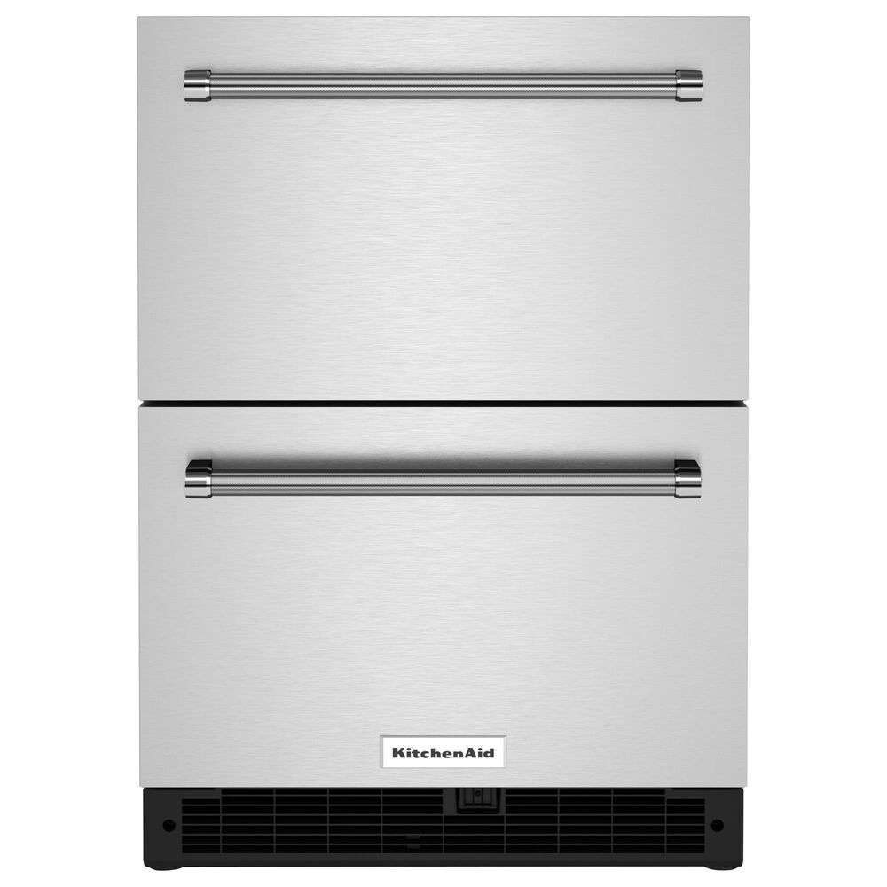 KitchenAid 4.44 Cu. Ft. Undercounter Double-Drawer Refrigerator in Black and Stainless Steel, , large