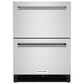 KitchenAid 4.44 Cu. Ft. Undercounter Double-Drawer Refrigerator in Black and Stainless Steel, , large