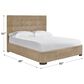 Furniture Worldwide Montclair King Upholstered Bed in Vail Toffee, , large